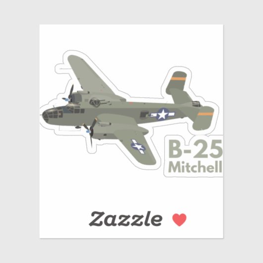 B-25 Mitchell WW2 Gemiddelde Bomber Sticker (Vel)