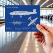 B-25B Mitchell Doolittle - Vliegtuigblauwdruk ABD Briefkaart