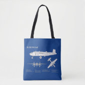 B-25B Mitchell Doolittle - Vliegtuigblauwdruk ABD Tote Bag (Voorkant)