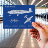 B-25B Mitchell Doolittle - Vliegtuigblauwdruk AD Briefkaart