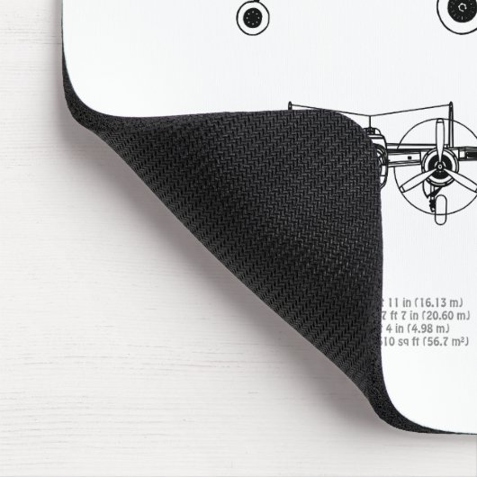 B-25B Mitchell Doolittle - Vliegtuigblauwdruk BD Muismat (Hoek)