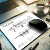 B-25B Mitchell Doolittle - Vliegtuigblauwdruk BD Muismat