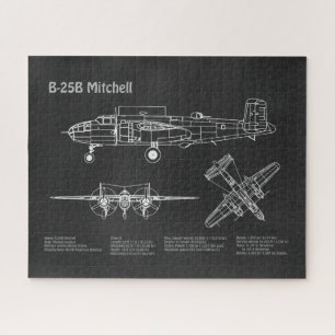 B-25B Mitchell Doolittle - Vliegtuigblauwdruk PD Legpuzzel