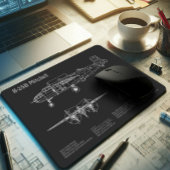 B-25B Mitchell Doolittle - Vliegtuigblauwdruk PD Muismat