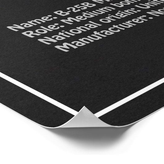 B-25B Mitchell Doolittle - Vliegtuigblauwdruk PD Poster (Hoek)