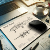 B-25B Mitchell Doolittle - Vliegtuigblauwdruk SD Muismat