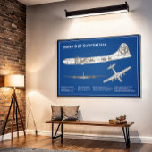 B-29 Superfortress - Vliegtuig Blauwdruk Plannen A Poster
