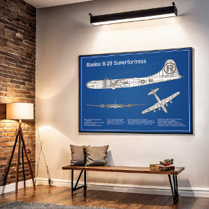 B-29 Superfortress - Vliegtuig Blauwdruk Plannen A Poster