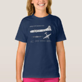 B-29 Superfortress - Vliegtuig Blauwdruk Plannen A T-shirt (Voorkant)