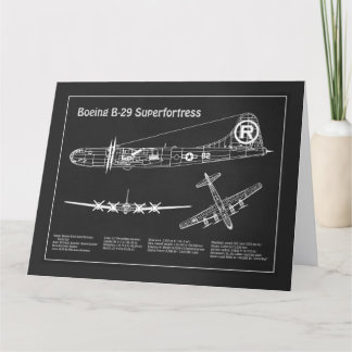 B-29 Superfortress - Vliegtuig Blauwdruk Plannen P Bedankkaart