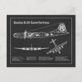 B-29 Superfortress - Vliegtuig Blauwdruk Plannen P Briefkaart (Voorkant)