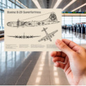 B-29 Superfortress - Vliegtuig Blauwdruk Plannen S Briefkaart
