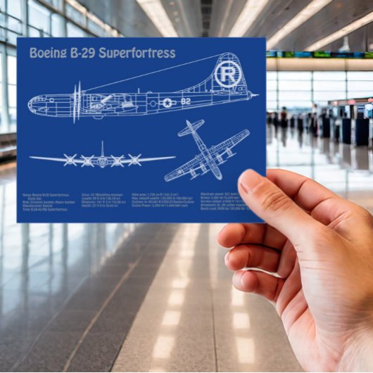B-29 Superfortress - Vliegtuigblauwdruk Plannen AD Briefkaart