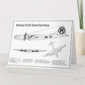 B-29 Superfortress - Vliegtuigblauwdruk Plannen BD Bedankkaart (Voorkant)