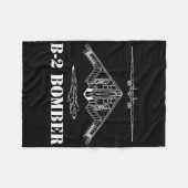 B-2 Bomber Aircraft Schematic Military Stealth Bom Fleece Deken (Voorkant (Horizontaal))