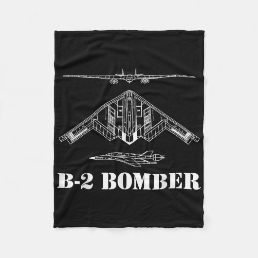 B-2 Bomber Aircraft Schematic Military Stealth Bom Fleece Deken (Voorkant)