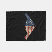 B-2 Bomber Stealth Aircraft Schematic American Fla Fleece Deken (Voorkant (Horizontaal))