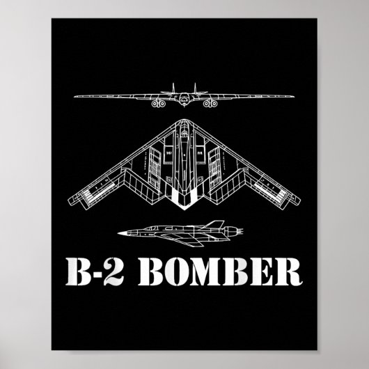 B-2 Bommenwerper Vliegtuig Schema Militair Stealth Poster (Voorkant)