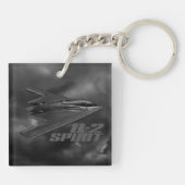 B-2-Gedistilleerde dubbelzijdige vierkante acrylSl Sleutelhanger (Achterkant)