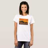 B-2 Jet Sunset Art – Whiteman AFB Poster Stijl T-shirt (Voorkant volledig)