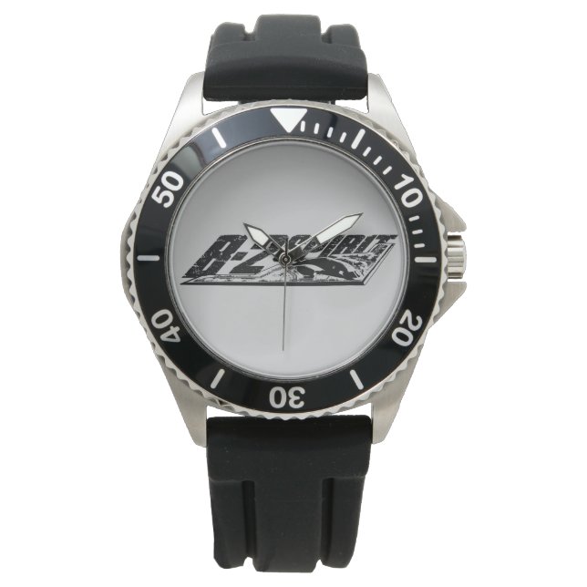 B-2 Spirit Crown Protector Black Rubber Horloge (Voorkant)