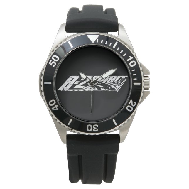 B-2 Spirit Crown Protector Black Rubber Horloge (Voorkant)