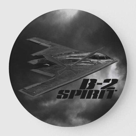 B-2 Spirit Round (Large) Wall Clock Grote Klok (Voorkant)