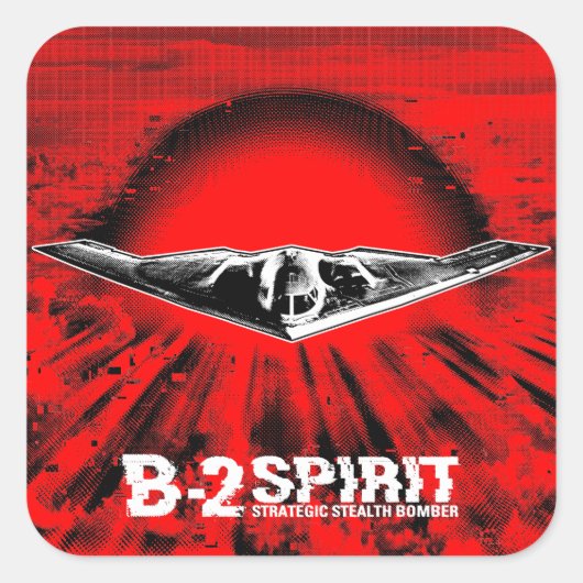 B-2 Spirit Square Sticker Sticker (Voorkant)