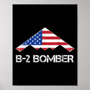 B-2 Spirit Stealth Bomber Flag Amerikaanse militai Poster