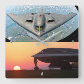 B-2 SPIRIT VIERKANTE KLOK (Voorkant)
