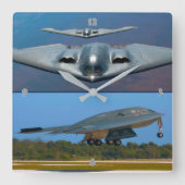 B-2 SPIRIT VIERKANTE KLOK (Voorkant)