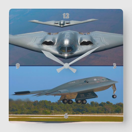 B-2 SPIRIT VIERKANTE KLOK (Voorkant)