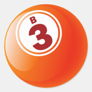 B 3 BINGO BALL RONDE STICKER
