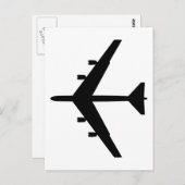 B-52 Silhouette - Zwart Briefkaart (Voorkant / Achterkant)