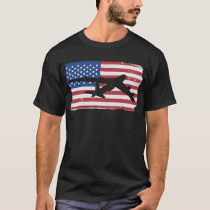 B-52 Stratofort Bomber Airplane American Flag T-shirt
