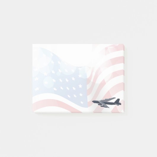 B-52 Stratofort met Amerikaanse vlaggenachtergrond Post-it® Notes (Voorkant)