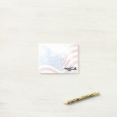 B-52 Stratofort met Amerikaanse vlaggenachtergrond Post-it® Notes (Op bureau)