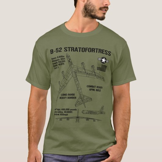 B-52 Stratofortress Specs Vliegtuig B52 T-shirt (Voorkant)