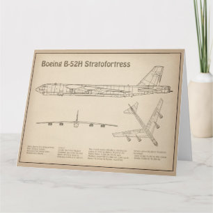 B-52 Stratofortress - Vliegtuig Blauwdruk Plannen Bedankkaart