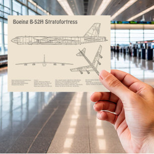 B-52 Stratofortress - Vliegtuig Blauwdruk Plannen  Briefkaart