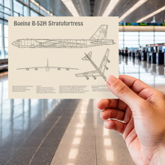 B-52 Stratofortress - Vliegtuig Blauwdruk Plannen  Briefkaart