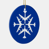 B-52 Vliegtuig Snowflake Keramisch Ornament (Rechts)