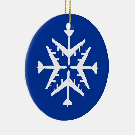 B-52 Vliegtuig Snowflake Keramisch Ornament (Rechts)