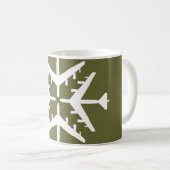 B-52 Vliegtuig Snowflake Koffiemok (Voorkant rechts)