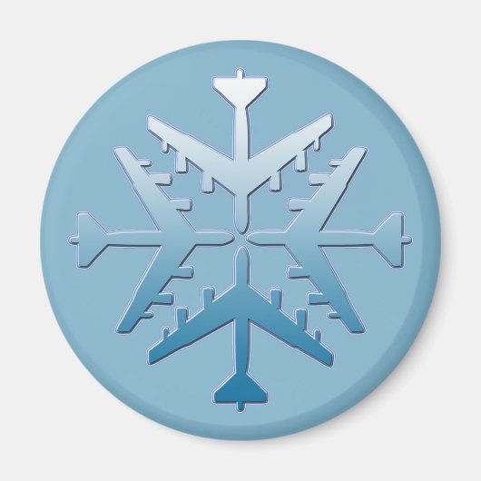 B-52 Vliegtuig Snowflake Magneet (Voorkant)