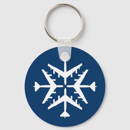 B-52 Vliegtuig Snowflake Sleutelhanger (Voorkant)