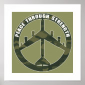 B-52 - Vrede door kracht - Vredessymbool Poster (Voorkant)