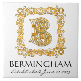 "B" achternaam bruiloft Jubileum Dag Monogram Tege Tegeltje