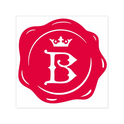 B - Antiek Wax Seal Gotische Kroon Initiaal Letter Zelfinktende Stempel (Design)