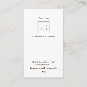B&B Comfort Inn International Community 2020 Visitekaartje